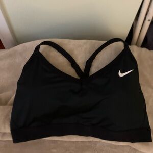 Nike Women's Black Sports Bra with White Logo